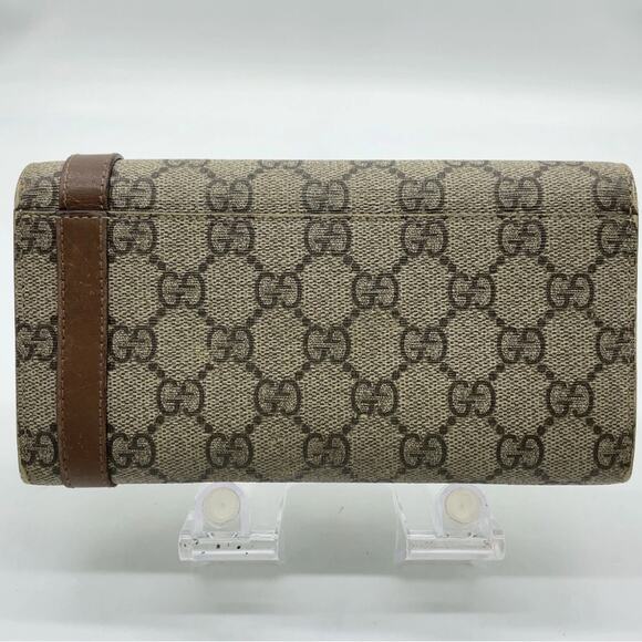 Authentic Gucci GG Supreme PVC Leather Beige Long Wallet W/Dustbag - Picture 5 of 14